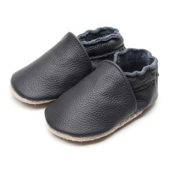 CANASH & CO.: BABY/TODDLER BLACK GENUINE LEATHER SHOES - Picture 1 of 4